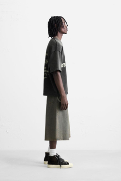 ZARA ТОЛСТОВКА С ПРИНТОМ И ЭФФЕКТОМ ПОТЕРТОСТИ, ТЕМНЫЙ АНТРАЦИТ