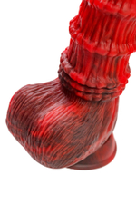 Силиконовый вибратор Monster Tops - 27 см. (Цвет: красный с черным)