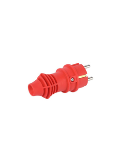 Вилка прямая VX13-R-IP44 16А IP44 с заземл. каучук красн. Эра Б0069322