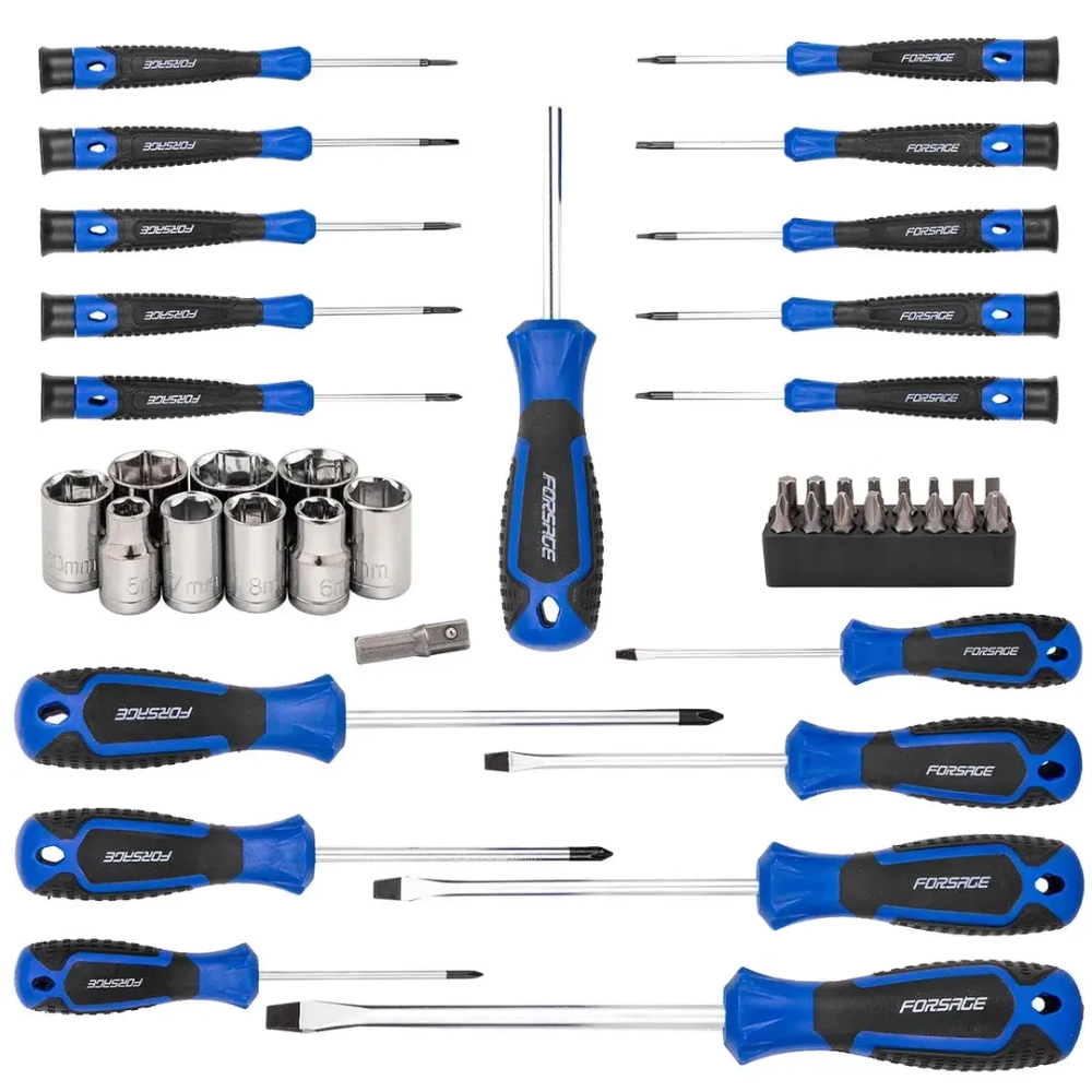 Отвертки в комплекте с битами, набор 44пр. Forsage F-7044B