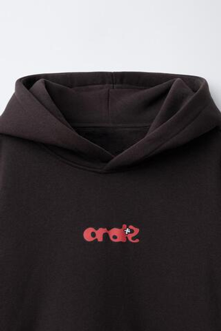 ZARA ХУДИ С ПРИНТОМ, ШОКОЛАДНЫЙ