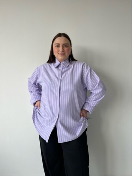 Рубашка базовая лаванда в полоску