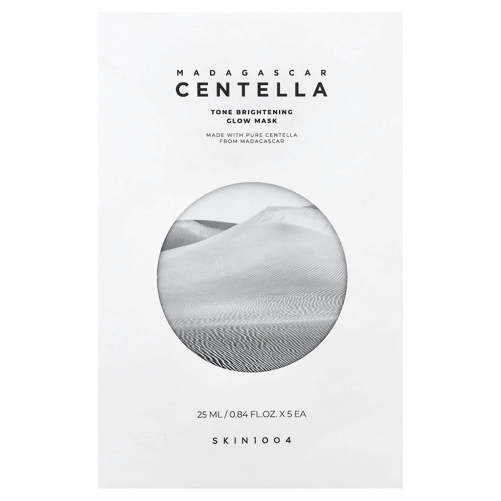 SKIN1004, мадагаскарская готу кола, осветляющая маска для сияния кожи, 5 шт., по 25 мл (0,84 жидк. унции)
