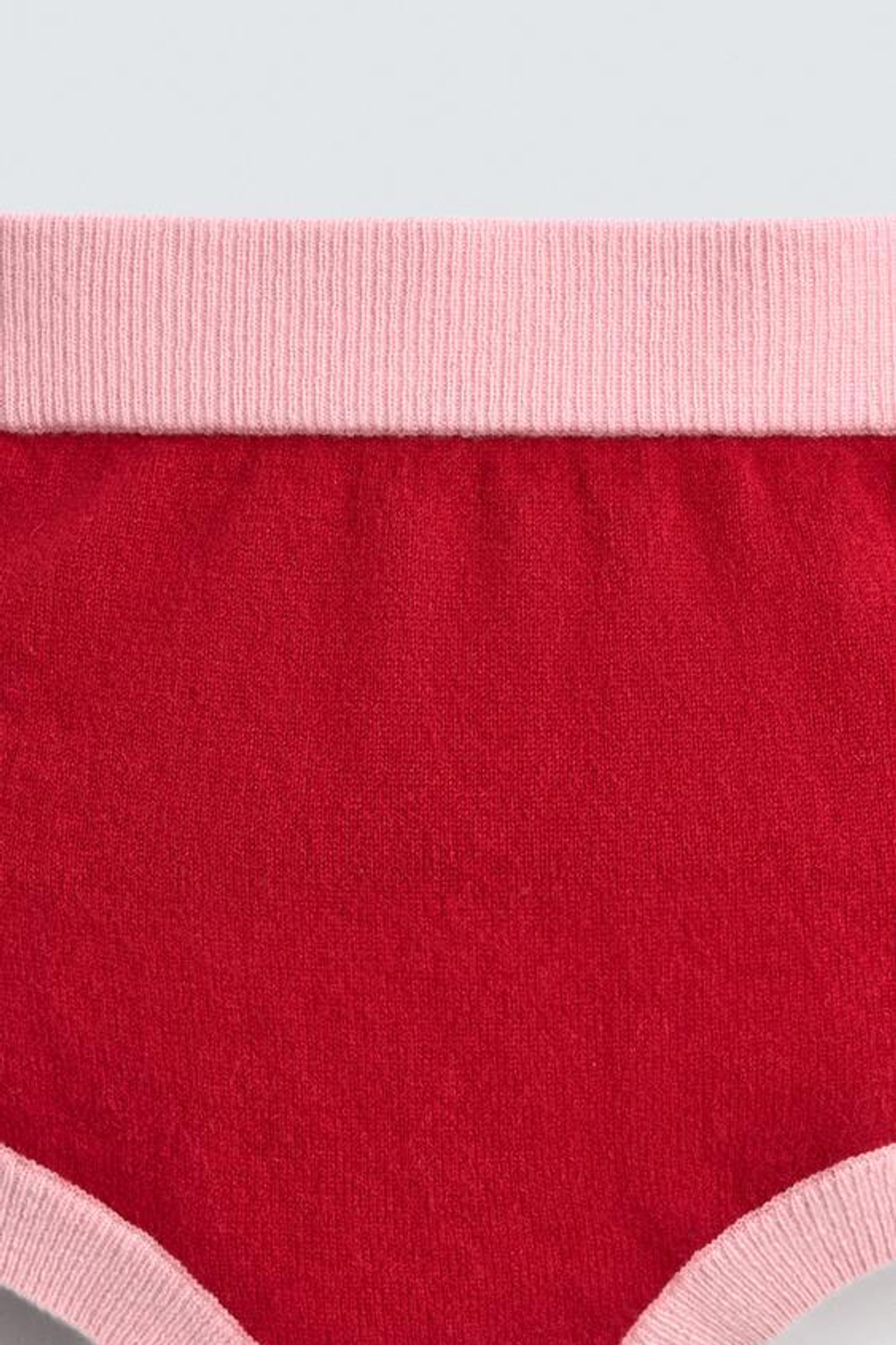 ZARA HARRY LAMBERT X DISNEY ТРИКОТАЖНЫЕ ШОРТЫ ИЗ 100% КАШЕМИРА, КРАСНЫЙ