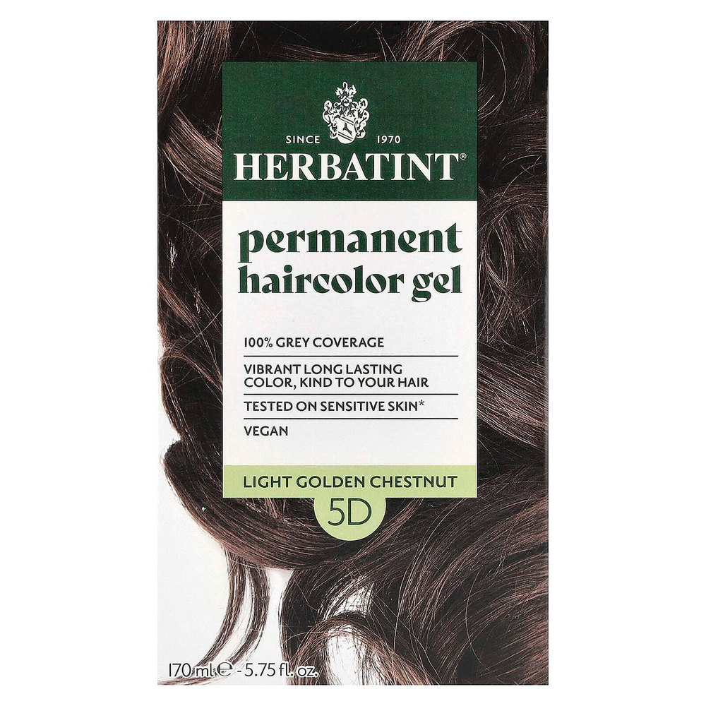 Herbatint, стойкая гель-краска для волос, 5D, светлый пепельный каштан, 135 мл (4,56 жидк. унции)