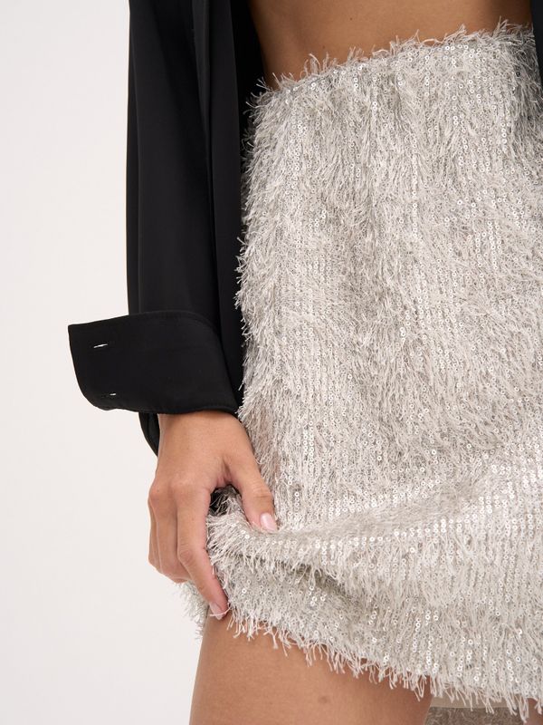 Юбка мини с бахромой 