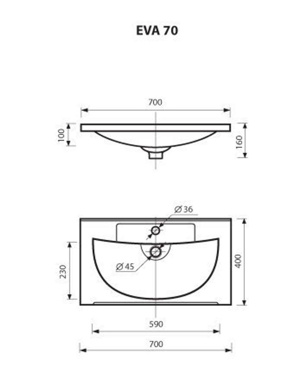 Тумба MISTY Марта - 70 подвесная белая фактурная c умывальником