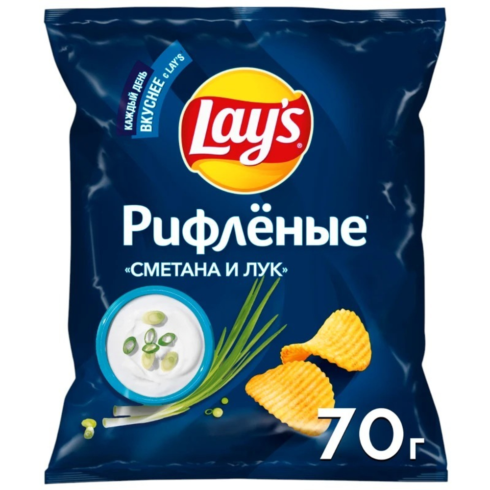 Чипсы Лейс Сметана Лук 70 гр
