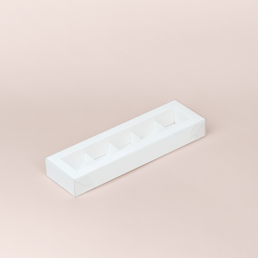 Коробка для 5 конфет с пластиковой крышкой