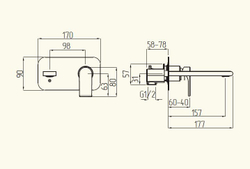 Смеситель Migliore Tenesi 25422 скрытого монтажа, для раковины, настенный