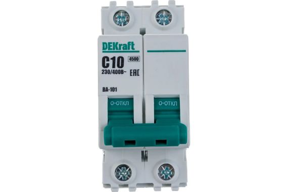 Автомат DEKraft ВА-101 2П 10А-С 4,5кА 15422