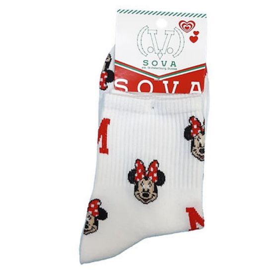 Носки "Минни Маус", р-р 35-39 (белый)