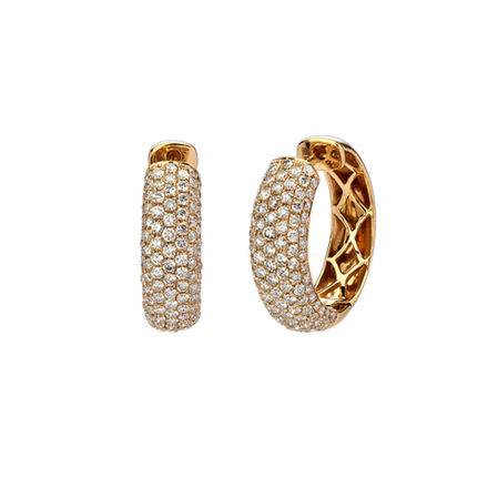 Серьги конго с бриллиантом  из желтого золота JA-S-637374