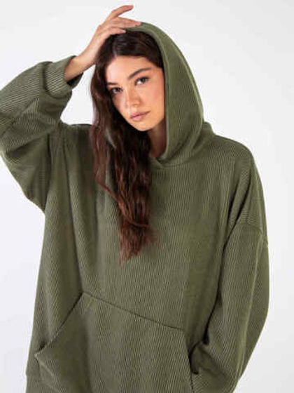 Худи Basis из вязанного трикотажа Хаки