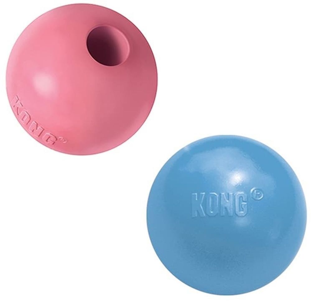 Kong Puppy игрушка для щенков &quot;Мячик&quot; под лакомства 6 см цвета в ассортименте: розовый, голубой