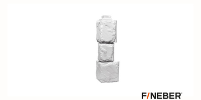 Наружный угол Камень Крупный, Мелованный Белый