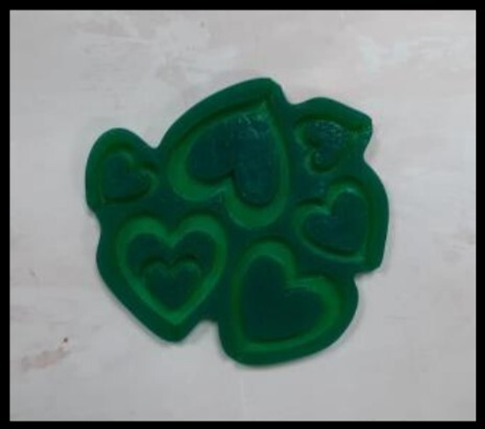 Форма силиконовая для леденцов "Сердца 6в1" КК81