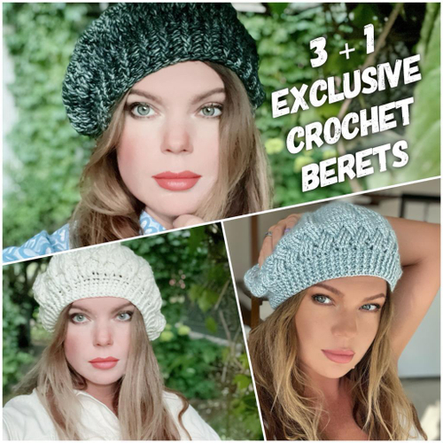 Видео мастер-класс по вязанию трех беретов крючком