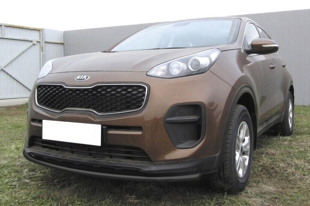 Защита переднего бампера Kia Sportage (2016-2021) d42 серебристая