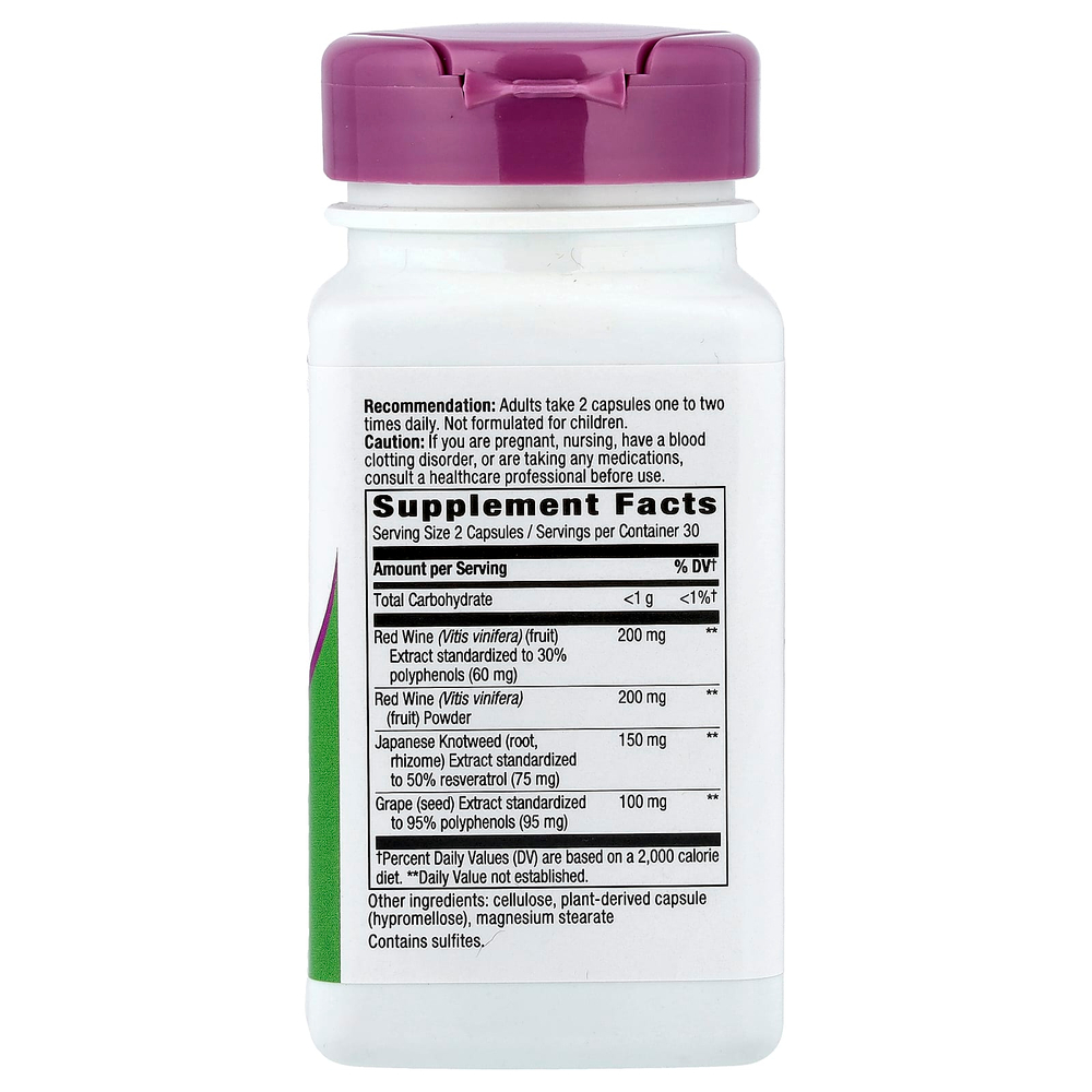 Nature's Way, Premium Blend, ресвератрол, 60 веганских капсул