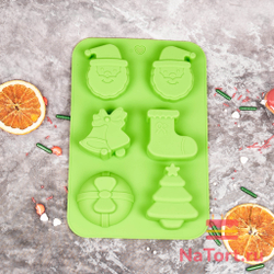 Форма силиконовая «Новогодняя ночь» 6 ячеек