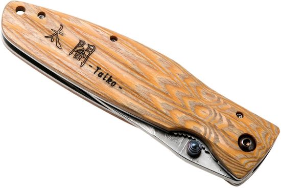 Складной нож Mcusta Toyotomi Hideyoshi Damascus Staminawood Handle MC-0182D c клинком из стали VG-10 San Mai (Laminated Stainlesss Damascus) рукоять дерево