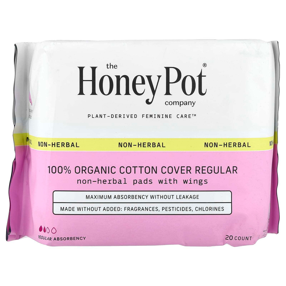 The Honey Pot Company, Органические нем травяные прокладки с крыльями, обычные, 20 шт.