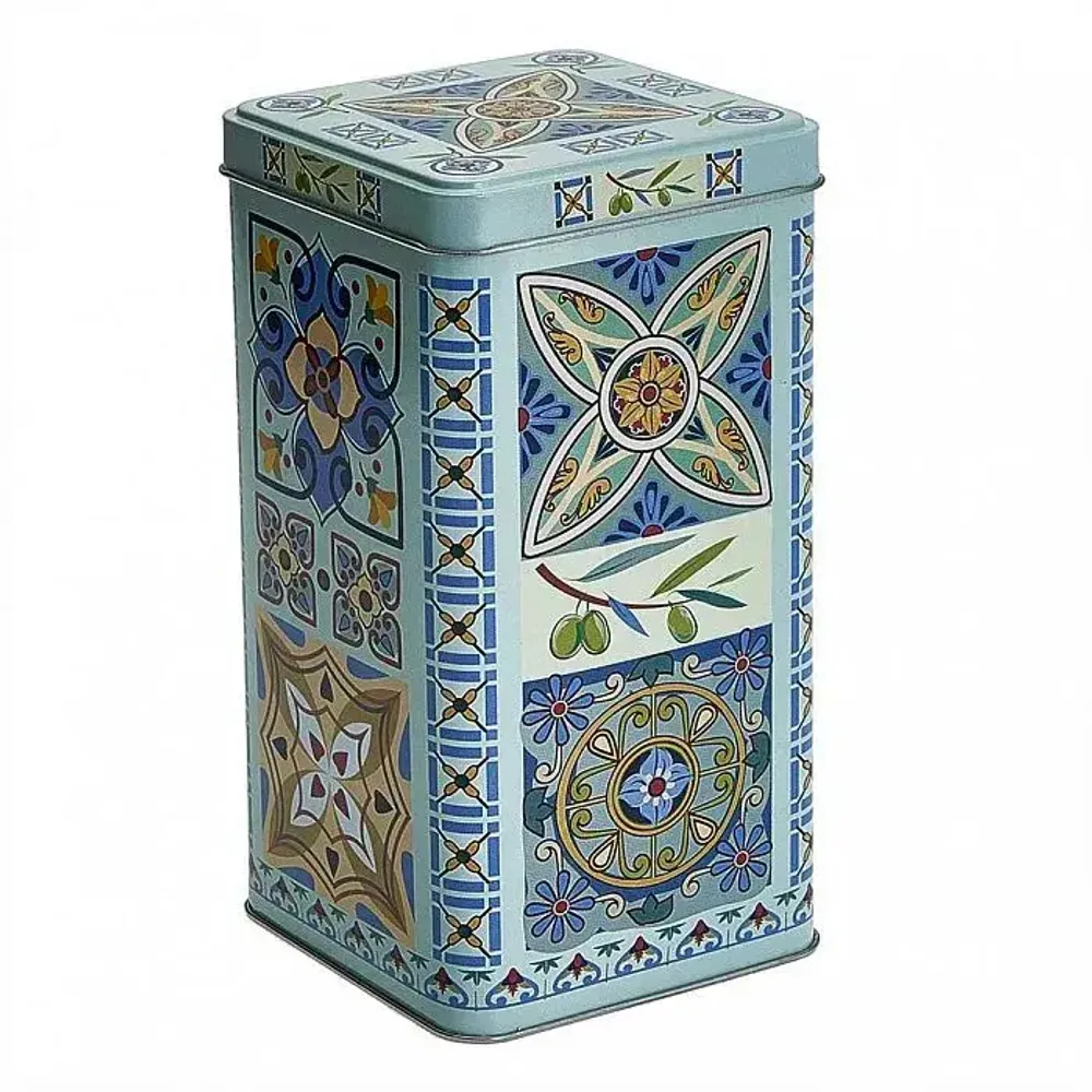 Банка жестяная Итальянский декор П87*87h165v120-01902 Банка жестяная Итальянский декор П87*87h165v120-01902