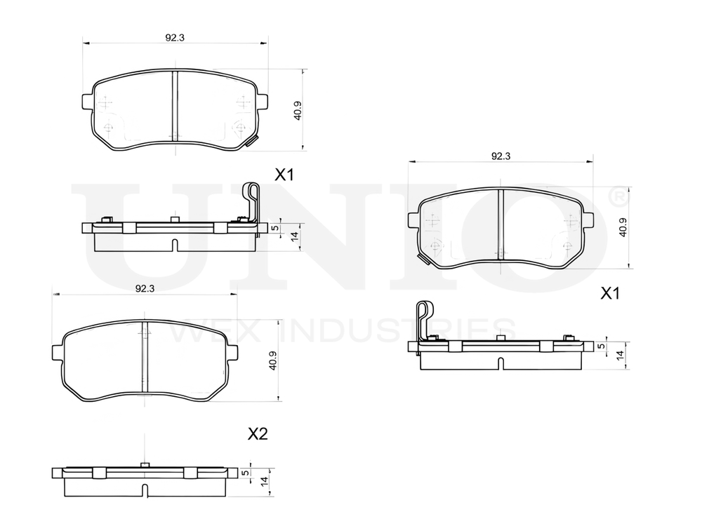 Колодки тормозные диск. задние UNIO BRP-20352