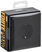 FORTE&PIANO Розетка 1-местная с заземлением с защитными шторками винтовое крепление 16А FP115M металл черный IEK
