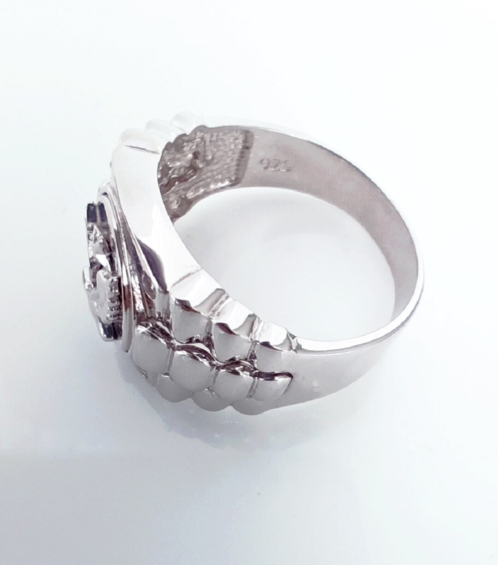 Печатка "Эстерелла", родированное серебро, 925 проба, фианит/Ф