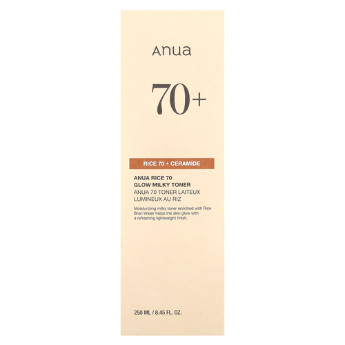 Anua, Rice 70 Glow Milky Toner, 250 мл (8,45 жидк. Унции)