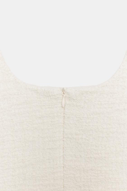 ZARA КОРОТКОЕ ПЛАТЬЕ ИЗ РЕЛЬЕФНОЙ ТКАНИ, ЭКРЮ