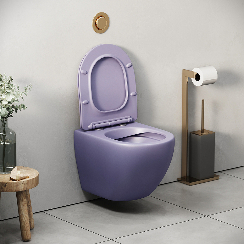 Унитаз Grossman Color GR-4455LIMS подвесной Фиолетовый матовый с сиденьем Микролифт