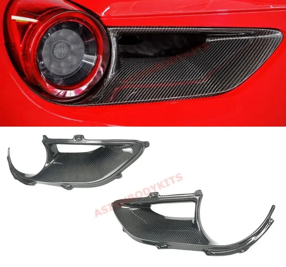 Карбоновые накладки на задние фонари на замену для Ferrari 488 GTB Spider 2015-2020 Феррари