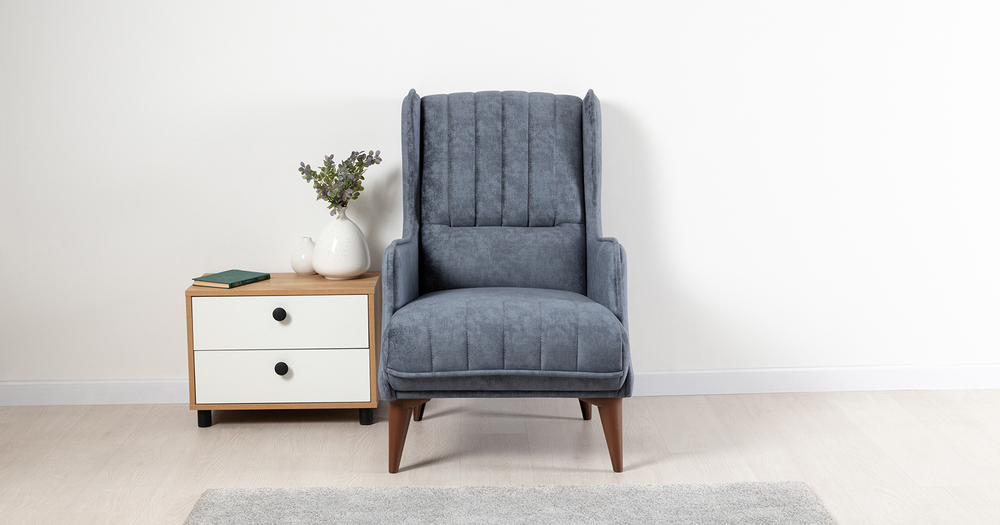 Болеро Кресло для отдыха (серо-синий велюр)