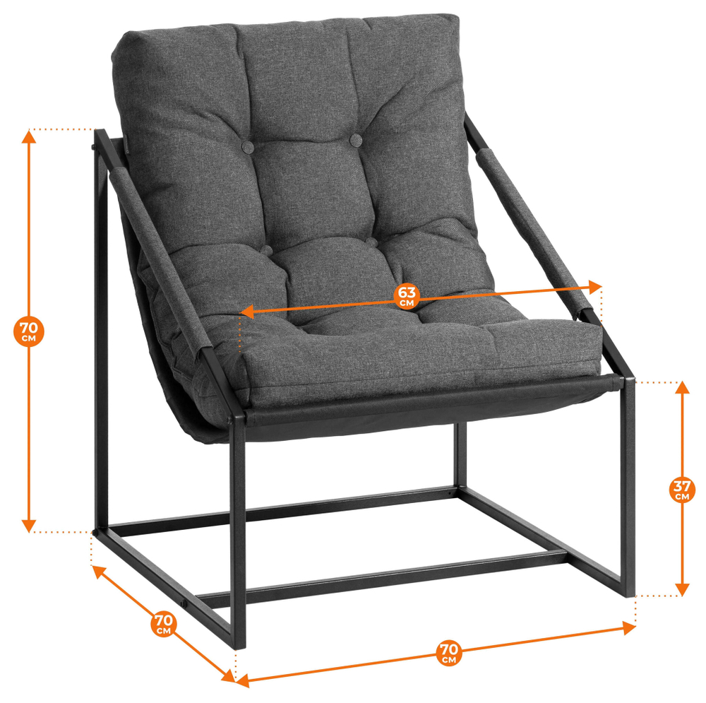 Кресло Charli / Чарли без подлокотника рогожка, серо-бежевый, 3M 16/2, 70х70х84 см