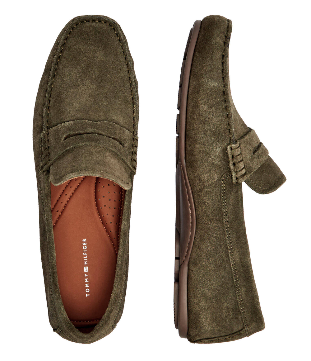 Кожаные мокасины Tommy Hilfiger - хаки(FM0FM04998)