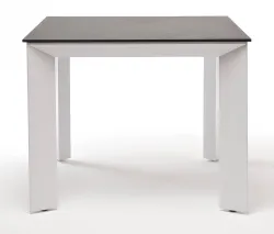"Венето" обеденный стол из HPL 90х90см, цвет "серый гранит", каркас белый