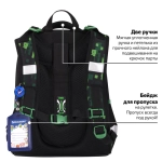 Ранец BRAUBERG PREMIUM, 2 отделения, с брелоком, "Digital spider", LED-ЛАМПОЧКИ, 38х29х16 см, 273101