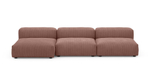 Диван с оттоманкой Фиджи (малый) Cilium Coral 315*137*62 см, Розовый Вельвет Нераскладной Фиеста