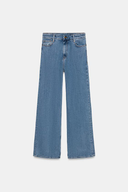 ZARA ДЖИНСЫ WIDE LEG С ВЫСОКОЙ ПОСАДКОЙ — ZW COLLECTION, СИНИЙ