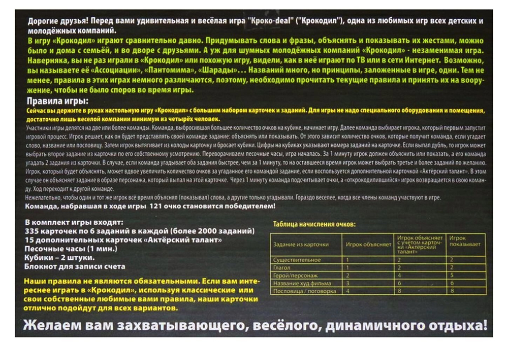 Игра для вечеринки "Кроко deal"
