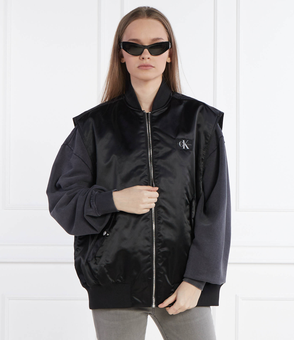 Сатиновая безрукавка CALVIN KLEIN JEANS - черный(J20J223039)