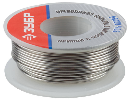 Припой ЗУБР оловянно-свинцовый, 60% Sn / 40% Pb, 100гр