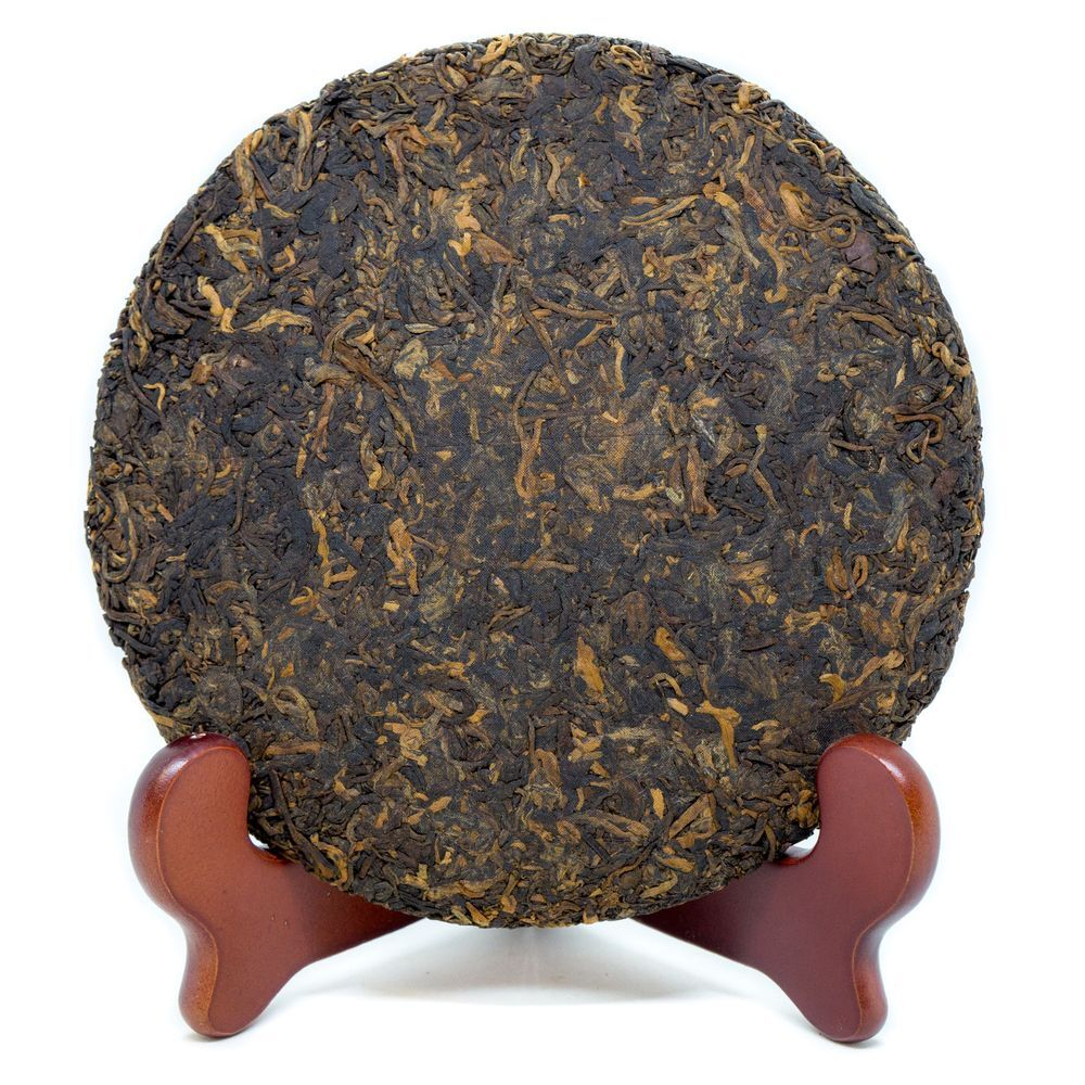 59320 Чай прессованный черный Пуэр Шу "Сэнчжун, Булан Шань", ци цзы бин 357гр