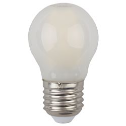 Лампа светодиодная ЭРА F-LED P45-7W-840-E27 frost 7Вт филамент шар матовый нейтральный белый свет Е27 | Филаментные декоративные