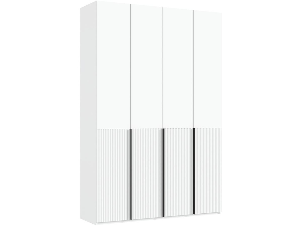 Шкаф для одежды распашной с полками и штангой 3 створки Браш Вайт/Дуб Крафт 120х 51х 240 см