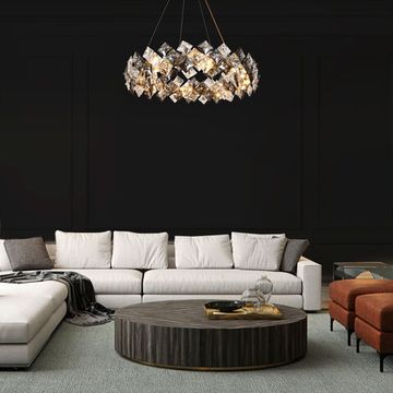 Подвесная люстра с хрусталем 16*G9 371 Strotskis золото Rubis Bogate's