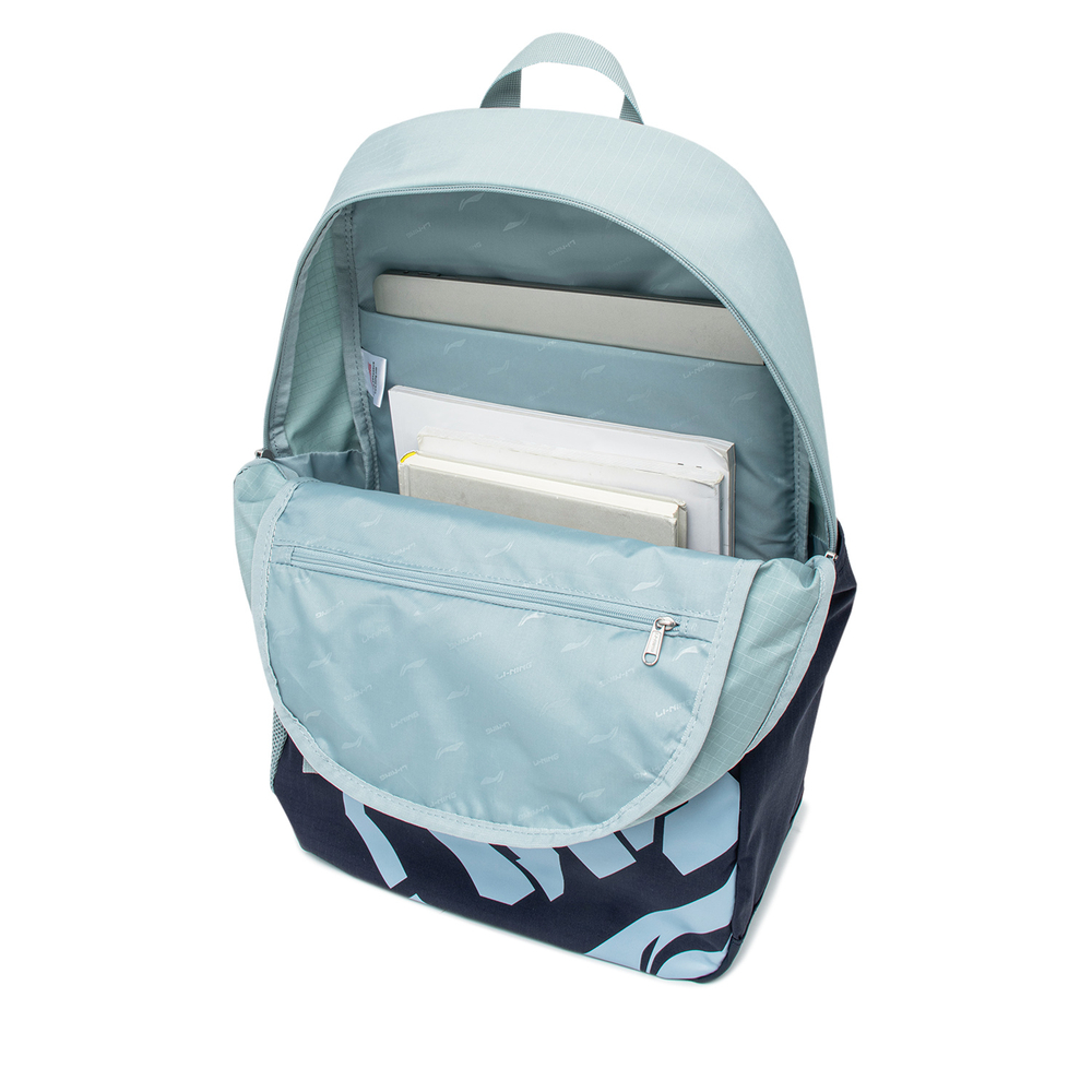 Li Ning Badfive Polyester Backpack Regular Unisex Stone Gray/Dark Marine Blue